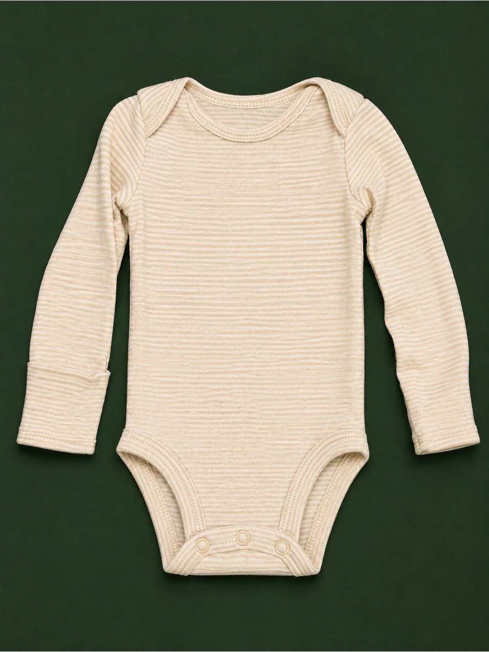 🩵 3/15$ Carter's Cream Ribbed Long-Sleeve Baby One-Piece Bodysuit
